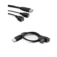 Rpanle USB Splitter Y Cable, USB 2.0 One Male to 2 Dual USB Female Y Splitter Data Charger Cable Extension Code Type 35 cm