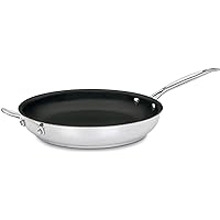 Cuisinart 722-30HNS Chef's Classic Stainless Nonstick 12-Inch Open Skillet with Helper Handle
