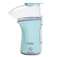 Presto 04867 Poplite Plus Hot Air Popcorn Popper - Built-In Measuring Cup + Melts Butter, Easy to Clean, Built-In Cord Wrap, 18 Cups, Aqua
