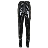 Faux Leather Leggings Pants Warm Slimming Stretch High Waist Tight Fashion Winter Pencil Trousers Plus Size
