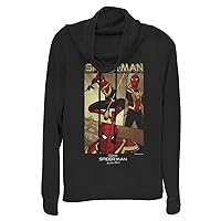 Marvel Spider-Man No Way Home Three Panel Spidey Women's Long Sleeve Cowl Neck Pullover
