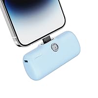 iWALK LinkPod Portable Charger 4800mAh Power Bank PD Fast Charging Small Docking Battery with LED Display Compatible with iPhone 14/14 Pro Max/13/13 Pro Max/12/12 Pro/11/X/8/7/6,Blue