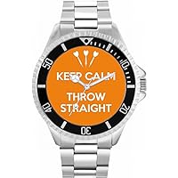Orange Keep Calm Throw Straight Mens Wrist Watch 42mm Case Custom Design