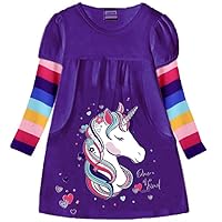 VIKITA Winter Girls Dresses Toddler Girl Clothes Long Sleeve School Outfits for Kids 2-12 Years