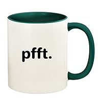 Pfft - 11oz Ceramic Colored Handle and Inside Coffee Mug Cup, Green