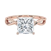 1 CT Princess Cut Engagement Ring for Women Moissanite Diamond Rings Solitaire Anniversary Promise Gift Women 925 Silver 10K/14K/18K Solid Gold Bridal Wedding Ring