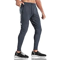 BROKIG Mens Lightweight Gym Jogger Tracksuit Bottoms, Athletic Fit Workout Pants with Zip Pocket Stretch Running Trousers for Men