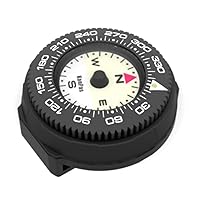 Mini Button Map Compass with Turnable Bezel for Watchband Every Day Carry