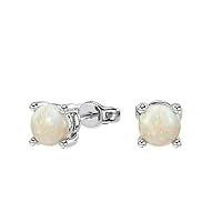 VVS Gems Certified Stud Earrings With 3MM Round Shape Garnet Solitaire Gemstone Elegant CZ Diamond in 10K Gold Stud Earrings for Women, January Birthstone jewelry, Gemstone Jewelry (SI1-SI2, January)