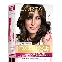 Permanent Hair Colour, Radiant At-Home Hair Colour with up to 100% Grey Coverage, Pro-Keratin, Up to 8 Weeks of Colour, Excellence Crème (4 No Natural Brown)