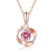 JUDY Secret Swarovski Crystal Necklace, Luxurious, Rose, 925 Sterling Silver, Women's Pendant, Birthday, White Day, Mother's Day, Anniversary, Christmas Gift