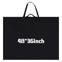 Abbylike 48 x 36 Inch Art Portfolio Bag Large Size Art Supply Bag with Nylon Shoulder Poster Board Storage Bag Waterproof Poster Carrying Case Tote Painting Sketch Bag for Art Work(Black, 1 Pcs)