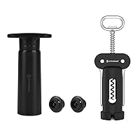 KITCHENDAO Wine Saver Pump with Sound Indicator and 3 in 1 Wing Corkscrew Wine Bottle Opener