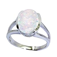 Choose Your Gemstone Split Shaft Style Ring sterling silver Oval Shape Beautiful Design Wedding Ornaments Surprise for Wife Symbol of Love Clarity Comfortable US Size 4 to 12
