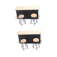 ERINGOGO 6 Pcs Wooden Ornament Miniature Bar Counter Micro Toys Statue Decor Miniature Bar Decoration Miniature Furniture Desk Topper Mini Bar Counter Decorations Food Play