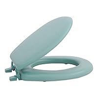 Soft Standard Vinyl Toilet Seat, Light Green - 17 Inch Soft Vinyl Cover with Comfort Foam Cushioning - Fits All Standard Size Fixtures - Easy to Install Fantasia by Achim Home Decor