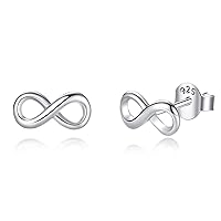 925 Sterling Silver Mini Infinity Stud Earrings