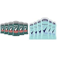 Degree Men Original Aluminum Free Deodorant for Men Pack of 6 & Degree Advanced Antiperspirant Deodorant Shower Clean for Women Pack of 6
