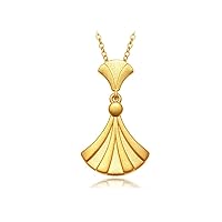 24K Pure Gold Women's Pendant Necklace Engagement Birthday Anniversary Present for Girl