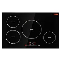 VEVOR Electric Cooktop, 4 Burners, 30'' Induction Stove Top, Built-in Magnetic Cooktop 7500W, 9 Heating Level Multifunctional Burner, LED Touch Screen w/Child Lock & Over-Temperature Protection