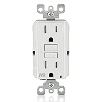 Leviton GFWT1-W Self-Test SmartlockPro Slim GFCI Weather-Resistant and Tamper-Resistant Receptacle with LED Indicator, 15-Amp, White