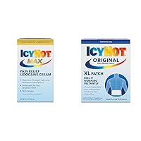Icy Hot Max Strength 2.7oz Pain Relief Cream & 3ct XL Back Patches Bundle