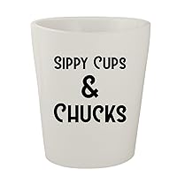 Sippy Cups & Chucks - White Ceramic 1.5oz Shot Glass