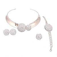 Jewelry Sets for Women- Wedding Jewelry Sets for Brides -18k Gold/Silver Plated- Prom Party African Necklace Jewelry Set