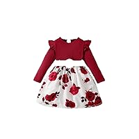 Kids Girls' Dress Floral Long Sleeve School Fashion Polyester Nylon Above Knee Casual