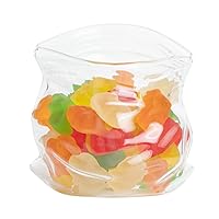 Restaurantware 8 Ounce Glass Zipper Bag 1 Small Glass Bag - Realistic Crinkled Edges Serve Candy Popcorn or Nuts Clear Glass Bag Bowl Dishwashable Flat Base
