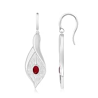 Ruby Oval 5x3mm Earrings | Sterling Silver 925 With | Giving A New Look For Weddings Holidays, Or Any Other Occasion And They Make A Great Gift.