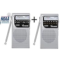 AM FM Battery Operated Radio and NOAA Weather Radio - Best Reception and Longest Lasting. AM FM Compact Transistor Radios, by Vondior
