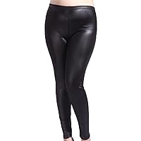 Fashion Women PU Leather Pants High Waist Elastic Leggings Casual Office Slim Hip Push Up Trousers Plus Size