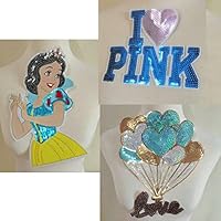 3pcs Princess Embroidered Patches Iron on Cartoon Motif Applique Embroidery Accessory (Princess EB)