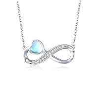 CUOKA MIRACLE Infinity Necklaces for Women 925 Sterling Silver Moonstone Pendant I am enough Encouragment Necklace for Girls Inspirational Jewellery Mother's Day Gifts