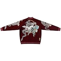 Japanese Embroidered Jacket Winter Corduroy Baseball Style,Loose Sukajan