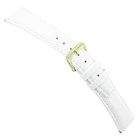 20mm Milano White Waterproof Padded Stitched Genuine Leather Watch Band