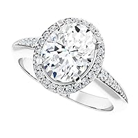 ERAA JEWEL 3 CT Oval Colorless Moissanite Engagement Rings Wedding/Bridal Rings Set, Solitaire Halo Style, Solid Gold Silver Vintage Antique Anniversary Promise Ring Gift for Her