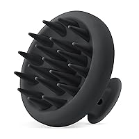 HEETA Scalp Massager Hair Growth, Scalp Scrubber with Soft Bristles, Integrated Silicone Design, Scalp Exfoliator for Dandruff Removal & Relax Scalp, Shampoo Brush Fit Wet Dry Hair Use, Black