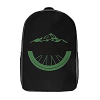 Human Evolution Mountain Bike2 17 Inches Travel Backpacks Funny Shoulder Bag Lightweight Daypack