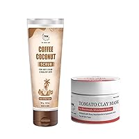Tomato Clay Mask & Coffee Coconut Scrub for Glowing Skin | With Tomato & Coffee | Chemical-Free Skincare Products