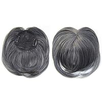 Synthetic Hair Bangs Blunt-Bang Clip On Hair Extension False Fringe Black Brown Women's Hairpieces M1-Gray 6inches#1 PC