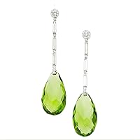 Natural Green Peridot Gemstone Dangle Earrings Women Dangle Earrings Comfortable and Environmentally Professional