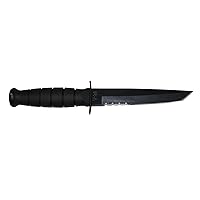 KA-BAR 5055, Short Fighting/Utility Knife, Tanto, Black,Medium