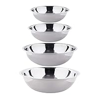 Tezzorio (Set of 4) Stainless Steel Mixing Bowls, 13-16-20-30 Quart Mixing Bowl Set