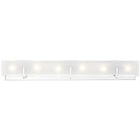 Generation Lighting 6-Light Syll Bath Fixture Wall Lamp (Chrome) 4430806-05 | Bathroom Light Fixture for Home Decor | Vanity Light Fixture Uses Candelabra E12 Standard or LED Light Bulbs