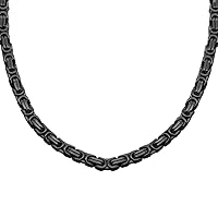 Tumundo Stainless Steel Chain Necklace Massive Link Black Men Man Unisex Jewelry Mechanic Style Byzantine Hip Hop Biker