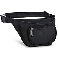 Fanny Pack, AirBuyW 3 Zippered Compartments Adjustable Strap Crossbody Festival Workout Concert Traveling Running Biking Sport Fashion Waist Fanny Pack Bag For Women Men Black