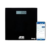 Premium Wireless Bluetooth Enabled Bathroom Weight Scale, 4 Precision Sensors, Large LCD Display, Medically Accurate Readings, 204kg (450lbs) Capacity, Black