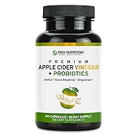 Trio Apple Cider Vinegar |Billions of Multi-Strain Probiotics| Keto Detox & Cleanse | Ease Bloating | Raw & Fresh Natural Apple Cider Vinegar Pills + Mother| Max Gut Health Support*